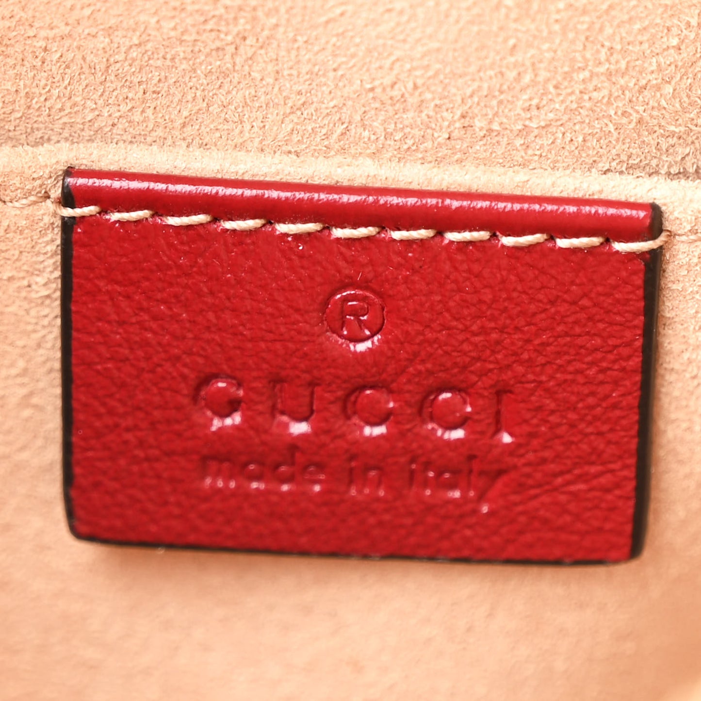 Monogram Azalea Calfskin Matelasse Diagonal Small GG Marmont Chain Shoulder Bag Beige Ebony New Cherry Red