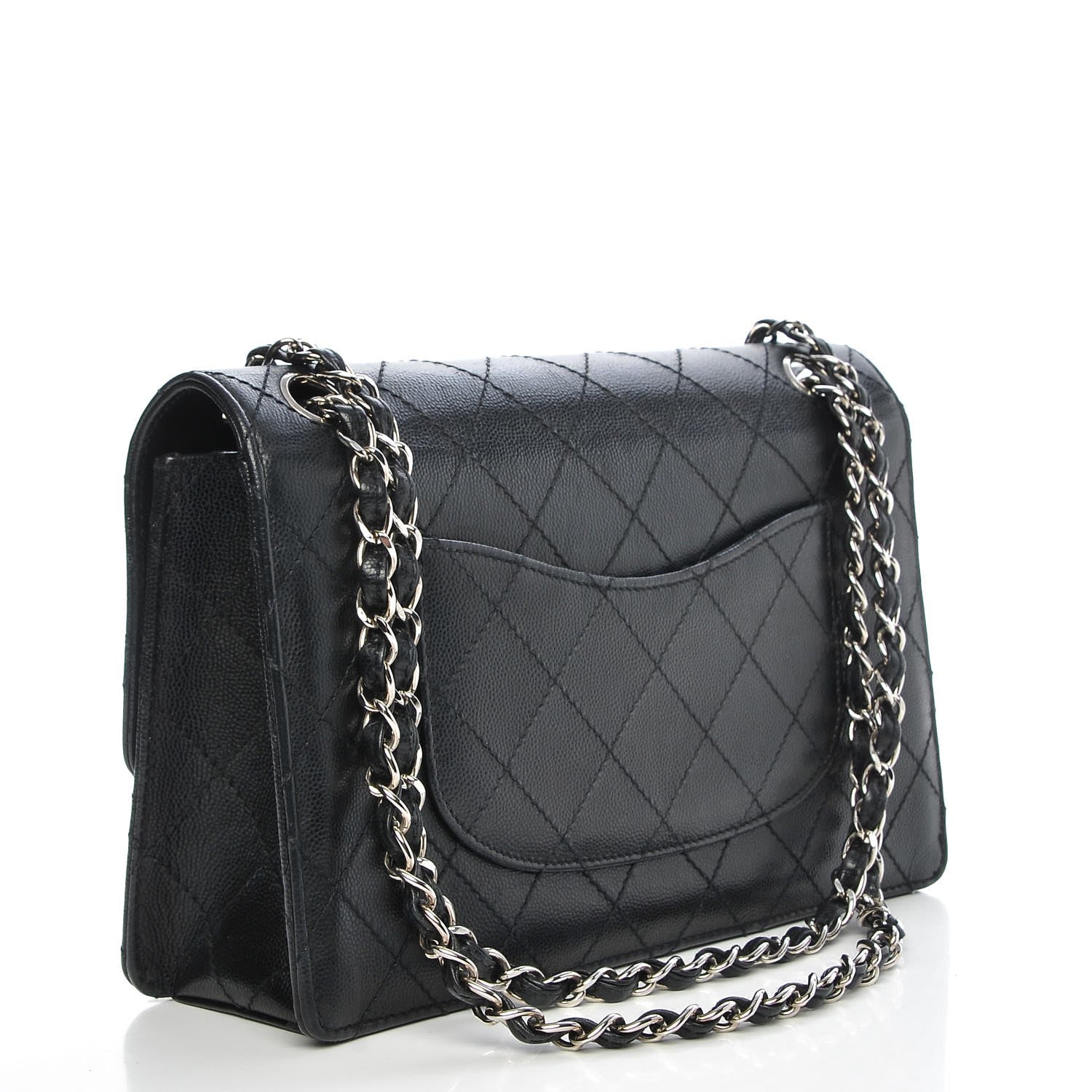 Chanel Caviar Stitch Medium Single Flap Black 3 of 11