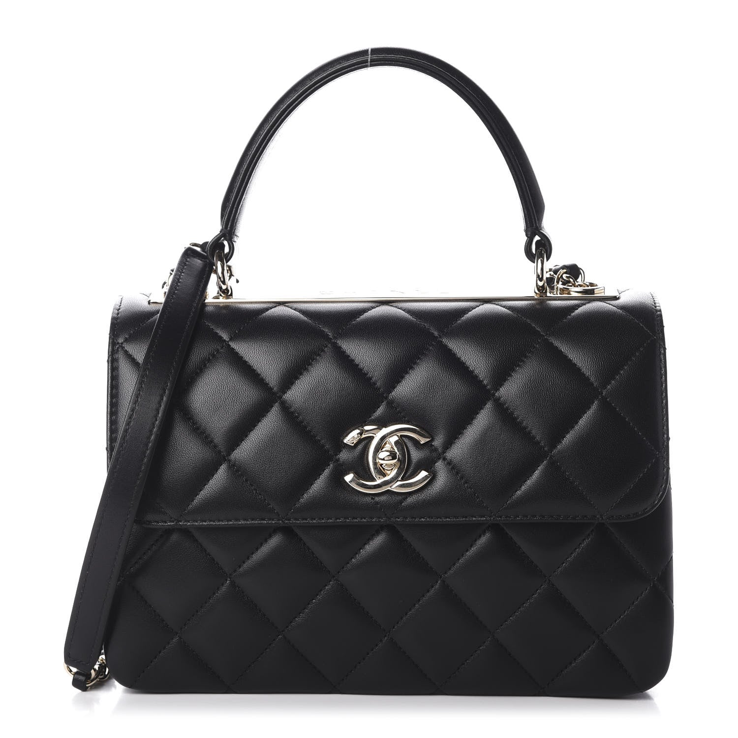 Chanel Lambskin Quilted Small Trendy CC Dual Handle Flap Bag Black 1 of 12