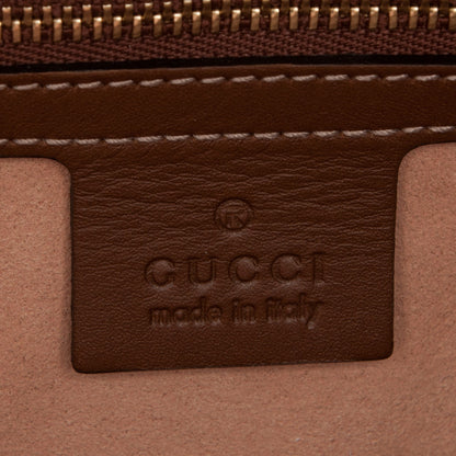 Gucci GG Supreme Monogram Floral Embroidered Small Boston Brown 6 of 7
