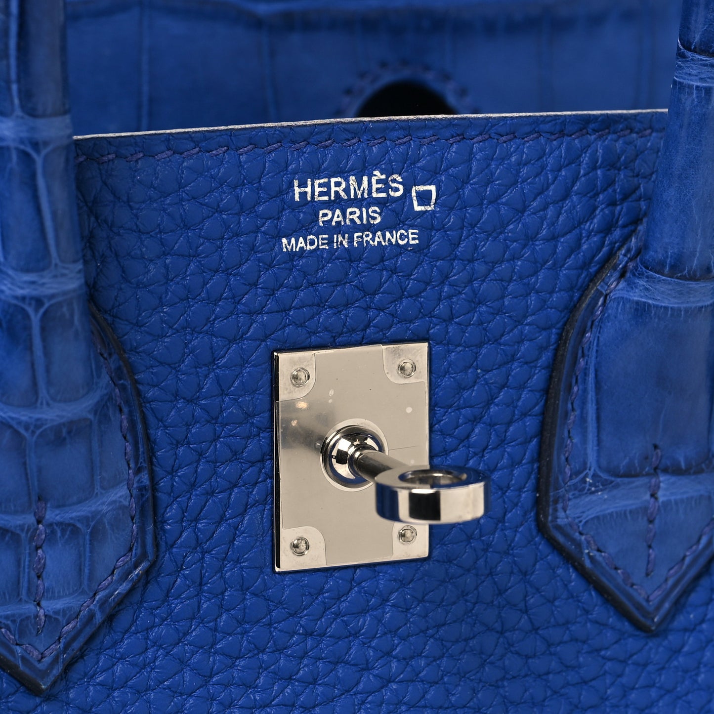 Togo Matte Alligator Birkin Touch 25 Bleu Royal