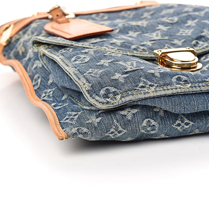 Louis Vuitton Monogram Denim Sac Plat Blue 9 of 13