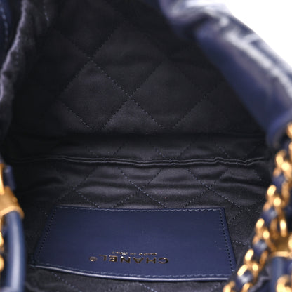 Chanel Shiny Calfskin Quilted Mini Chanel 22 Navy Blue 5 of 10