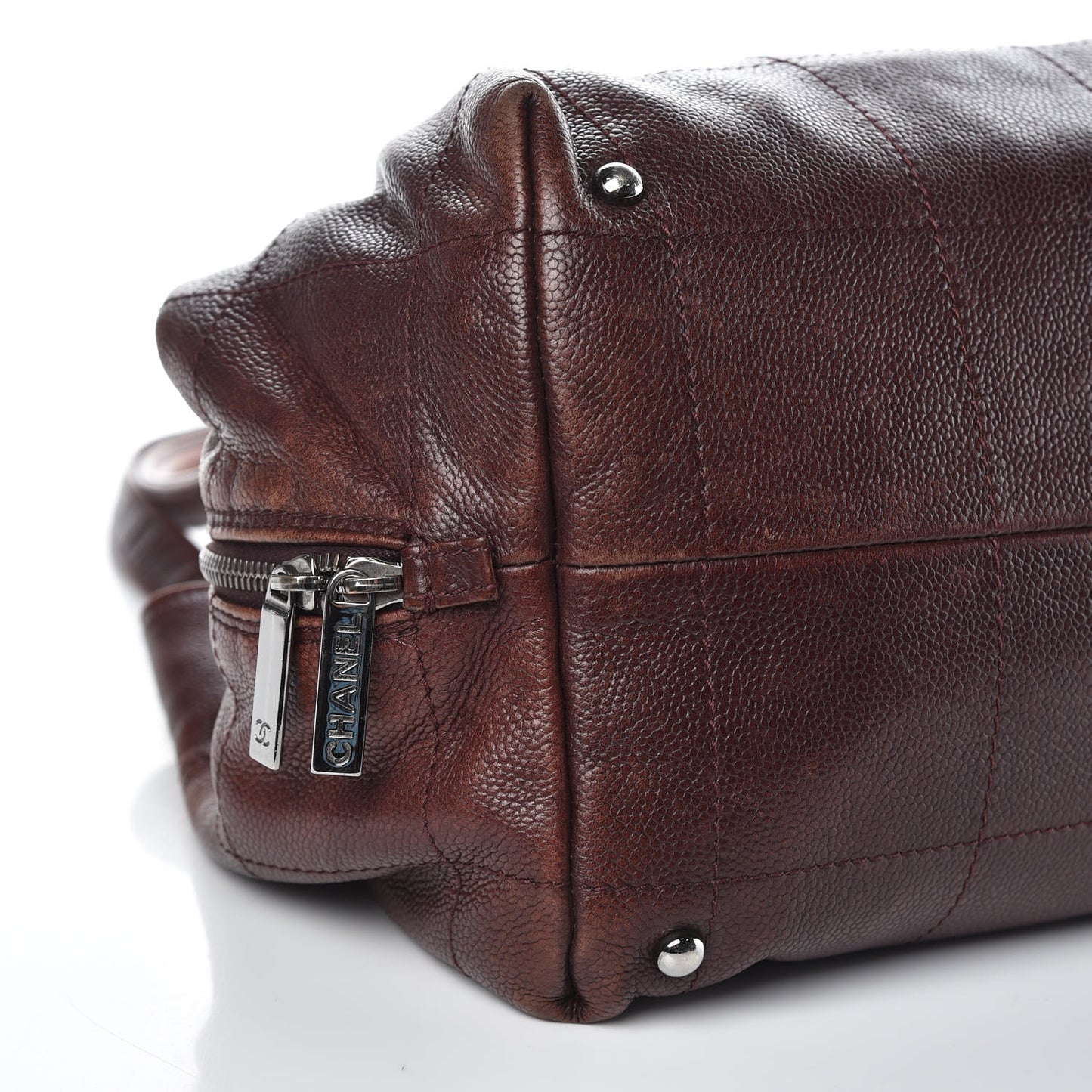 Caviar Chocolate Bar Quilted Shoulder Bag Brown