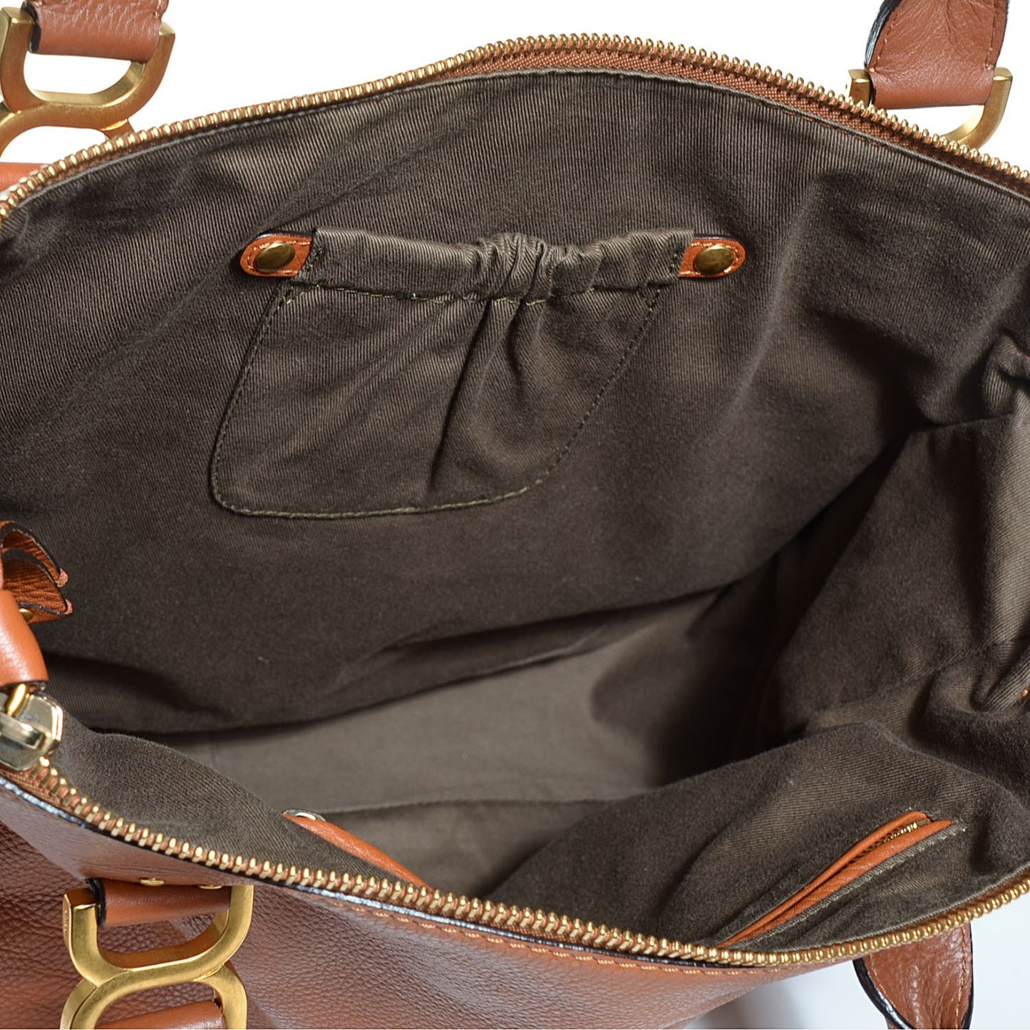 Calfskin Large Marcie Satchel Tan