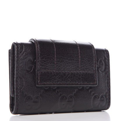 Gucci Guccissima Signature Ladies Web 6 Key Holder Case Chocolate 3 of 7