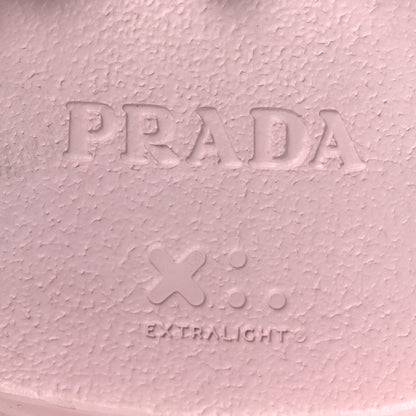 Prada Foam Rubber Metal Triangle Logo Monolith 55mm Cage Sandals 39 Alabastro 8 of 14