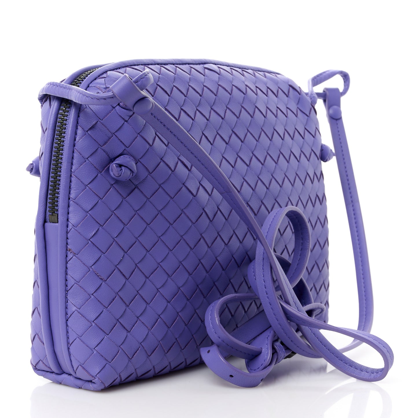 Nappa Intrecciato Nodini Crossbody Messenger Lavender