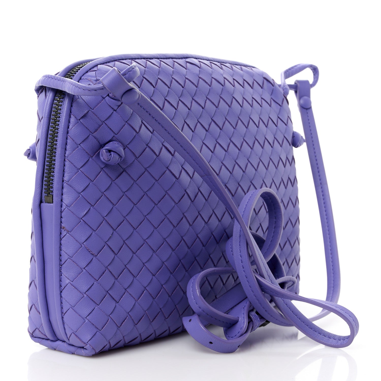 Bottega Veneta Nappa Intrecciato Nodini Crossbody Messenger Lavender 3 of 12