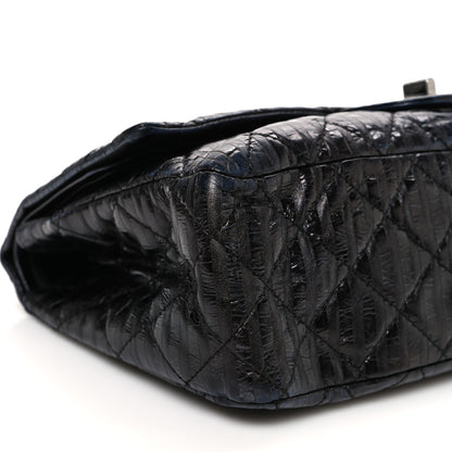 Chanel Metallic Calfskin Striped 2.55 Reissue 227 Flap Black 9 of 10