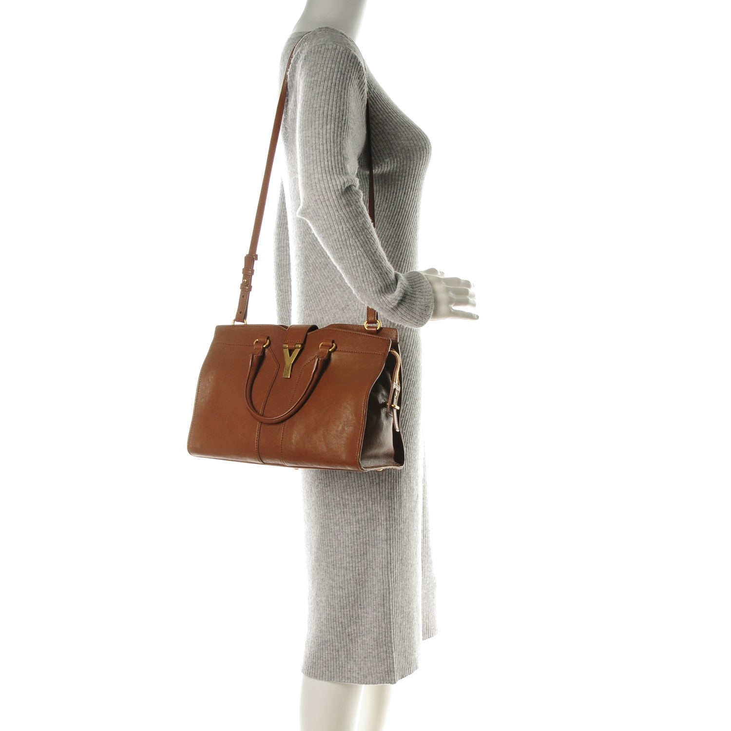Saint Laurent Sheepskin Small Cabas ChYc Brown 2 of 10