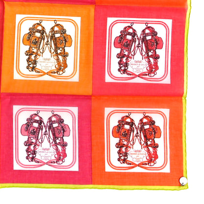 Hermes Cotton Brides de Gala Scarf 70 Rouge Garance 2 of 3