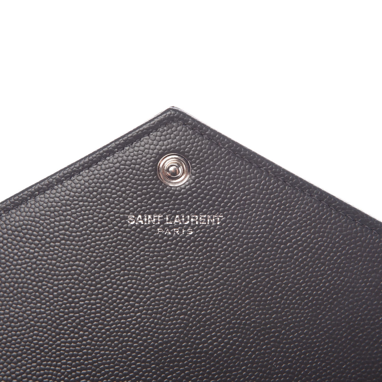 Saint Laurent Grain De Poudre Matelasse Chevron Monogram Envelope Chain Wallet Coal 6 of 11