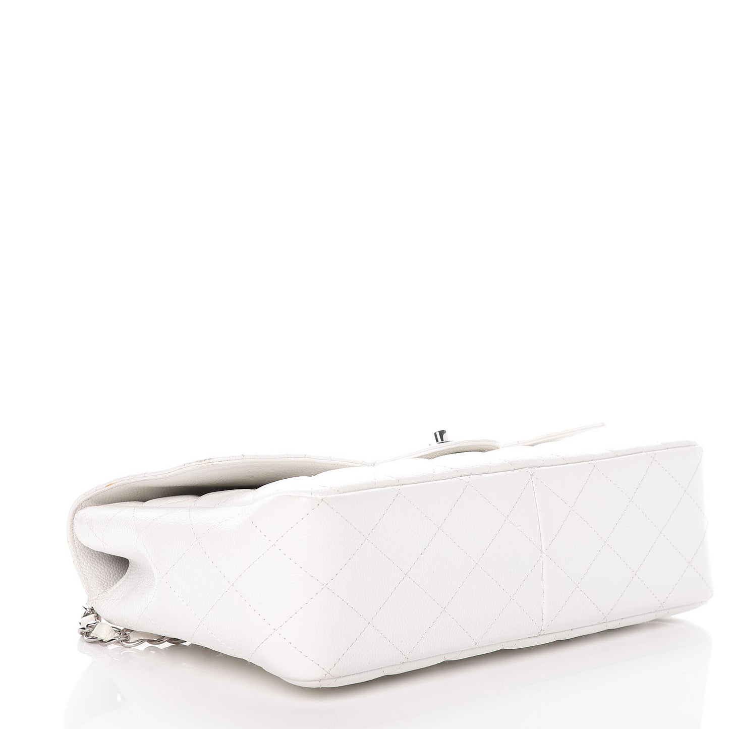 Caviar Quilted Jumbo Single Flap White