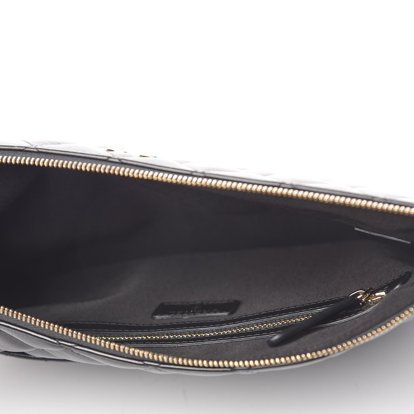 Calfskin Quilted Pearl Medium Cosmetic Case Black