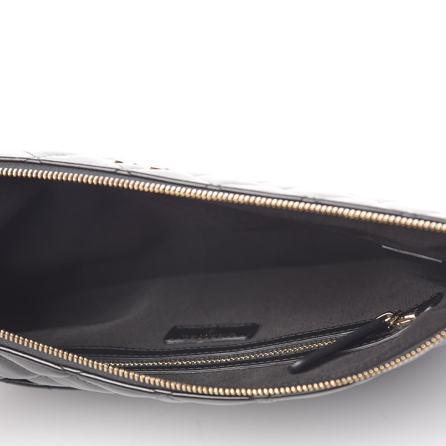 Chanel Calfskin Quilted Pearl Medium Cosmetic Case Black 5 of 11