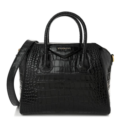 Givenchy Calfskin Crocodile Embossed Small Antigona Black 1 of 10