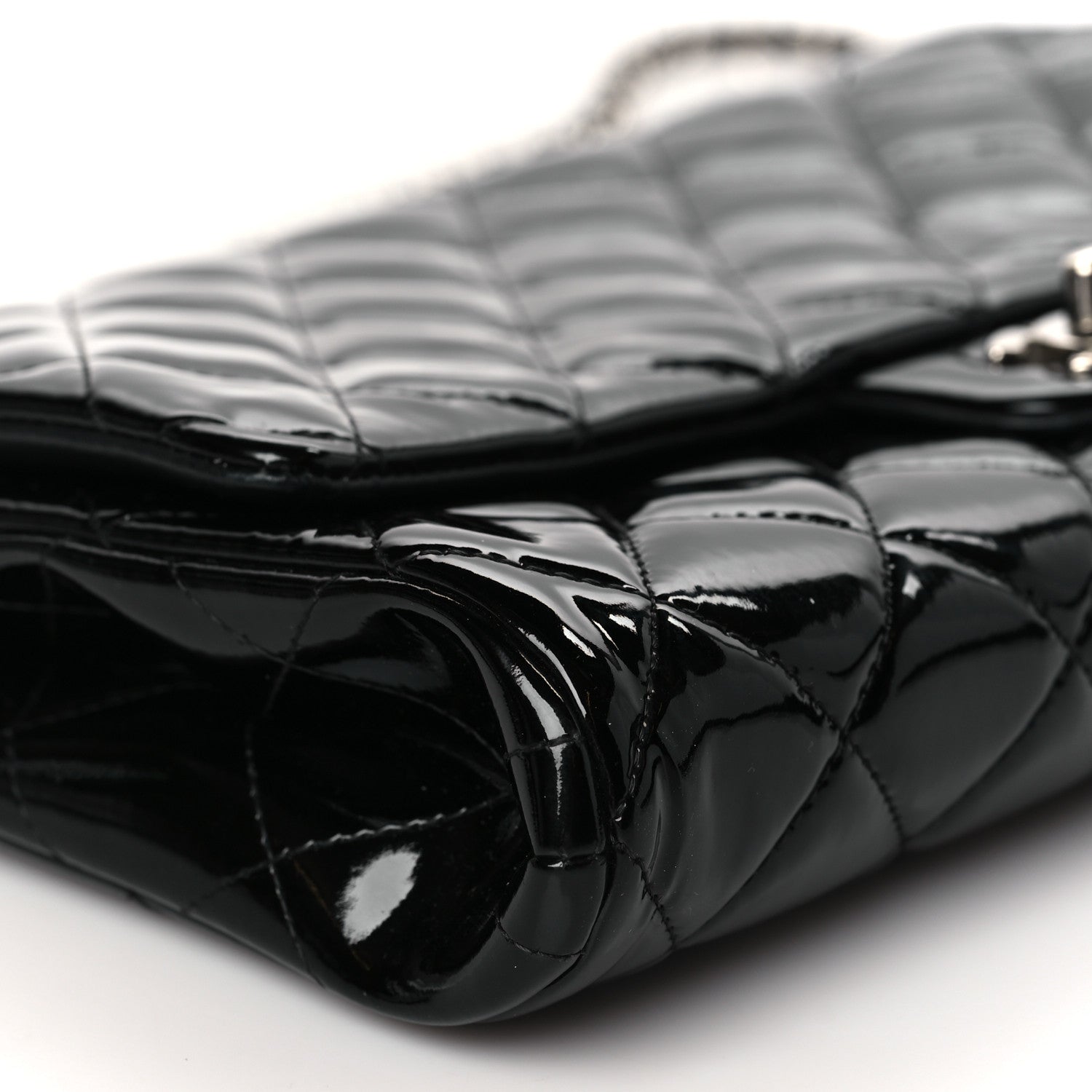Chanel Patent Quilted Clutch with Chain Flap Black 8 of 9