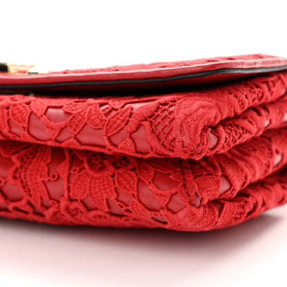 Valentino Garavani Nappa Lace Girello Flap Red 9 of 10
