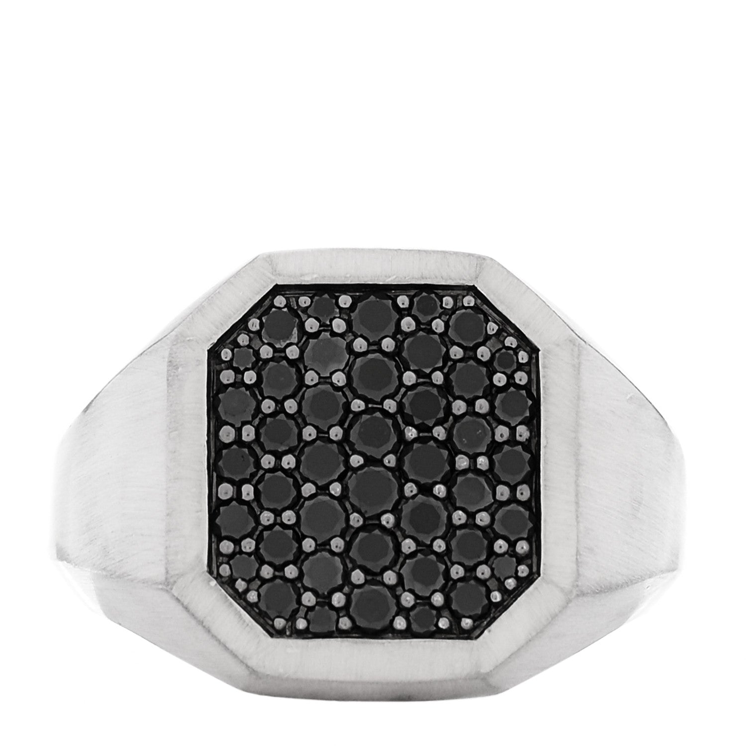 David Yurman Sterling Silver Black Diamond 18mm Streamline Signet Ring 62 10 1 of 4