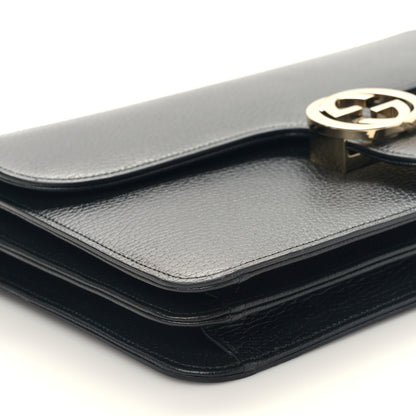 Gucci Dollar Calfskin Interlocking G Shoulder Bag Black 8 of 9