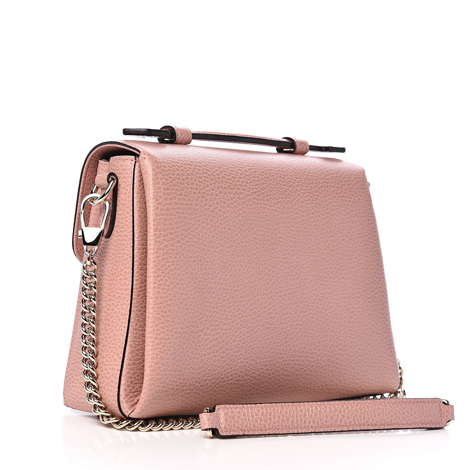 Gucci Dollar Calfskin Interlocking G Top Handle Shoulder Bag Soft Pink 2 of 9