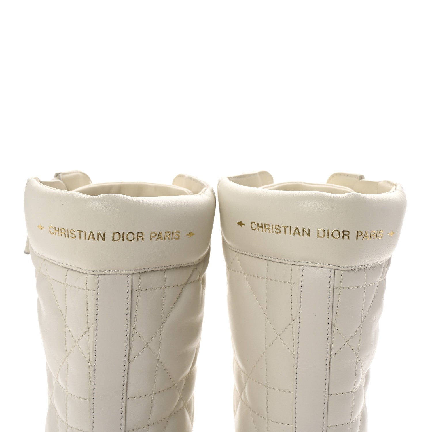 Christian Dior Calfskin Cannage D-Leader Ankle Boots 39.5 White 6 of 10