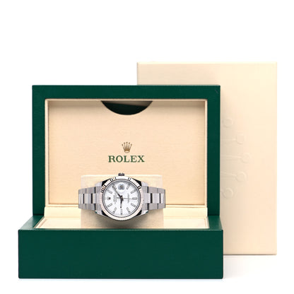 Rolex Stainless Steel 18K White Gold 41mm Oyster Perpetual Datejust Watch White 126334 5 of 5