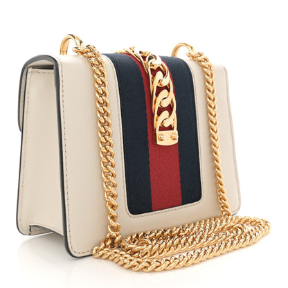 Gucci Calfskin Mini Sylvie Chain Shoulder Bag White 3 of 12