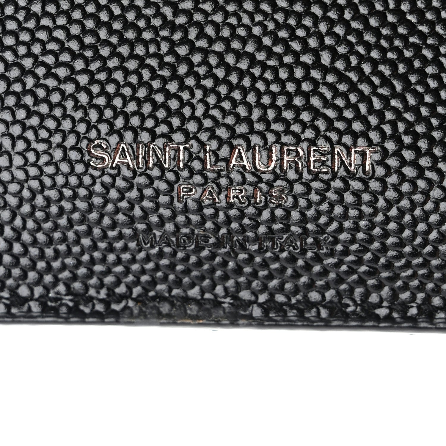 Saint Laurent Grain De Poudre Matelasse Chevron Monogram Zipped Two-Part Wallet Black 6 of 10
