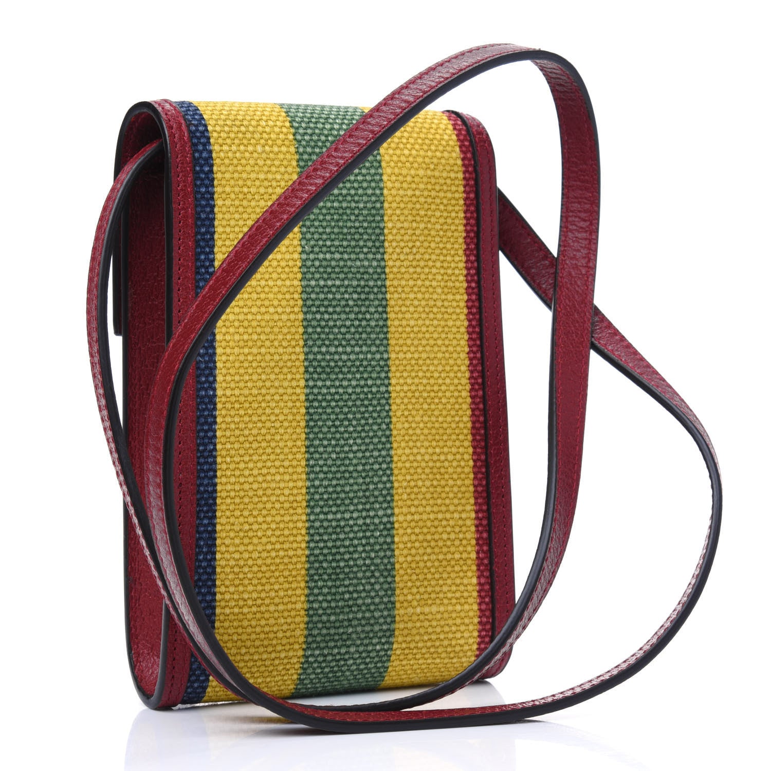 Gucci Canvas Marley Stripe Script Logo Mini Gucci 100 Crossbody Bag Red 2 of 4