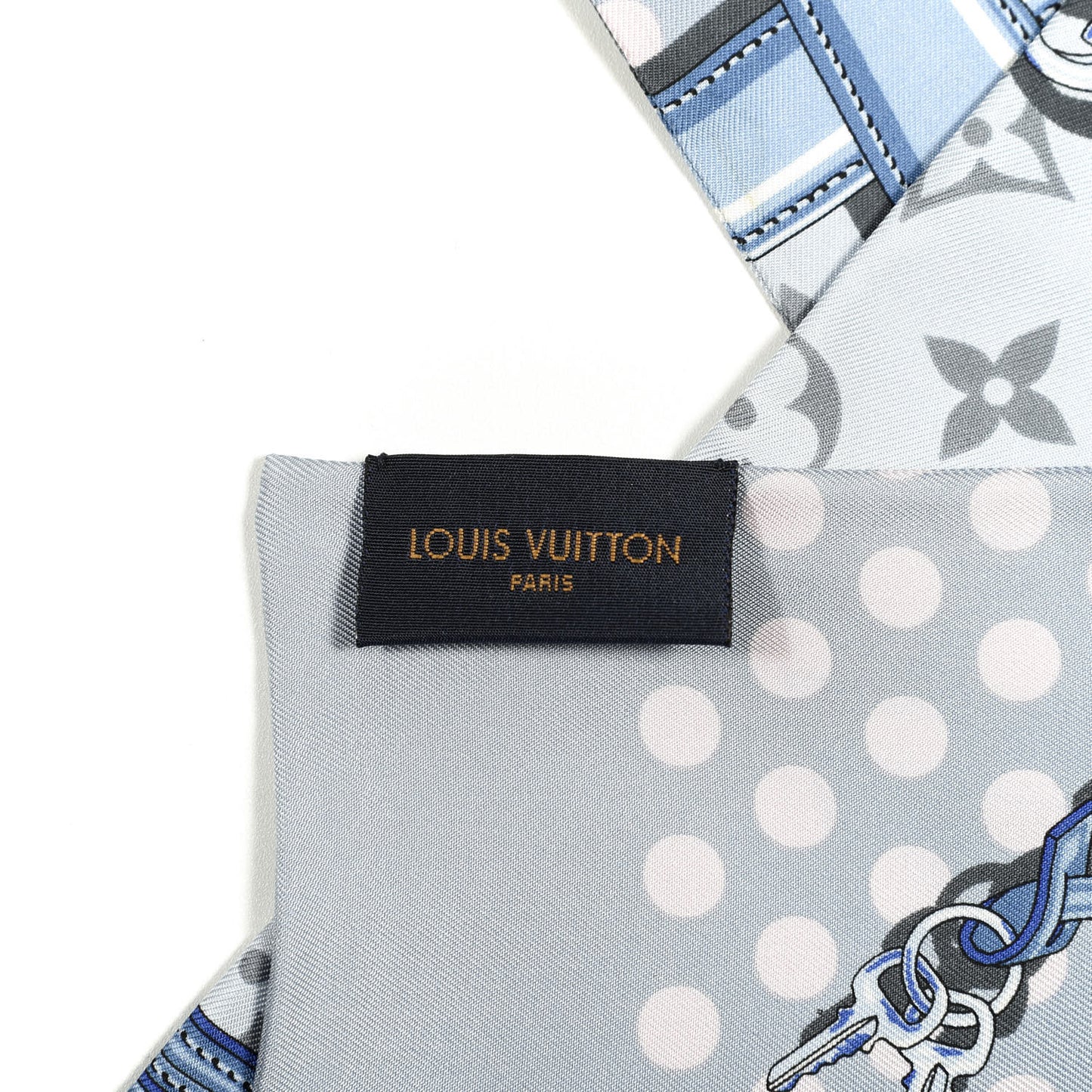 Silk Monogram Pop Confidential Bandeau Light Blue
