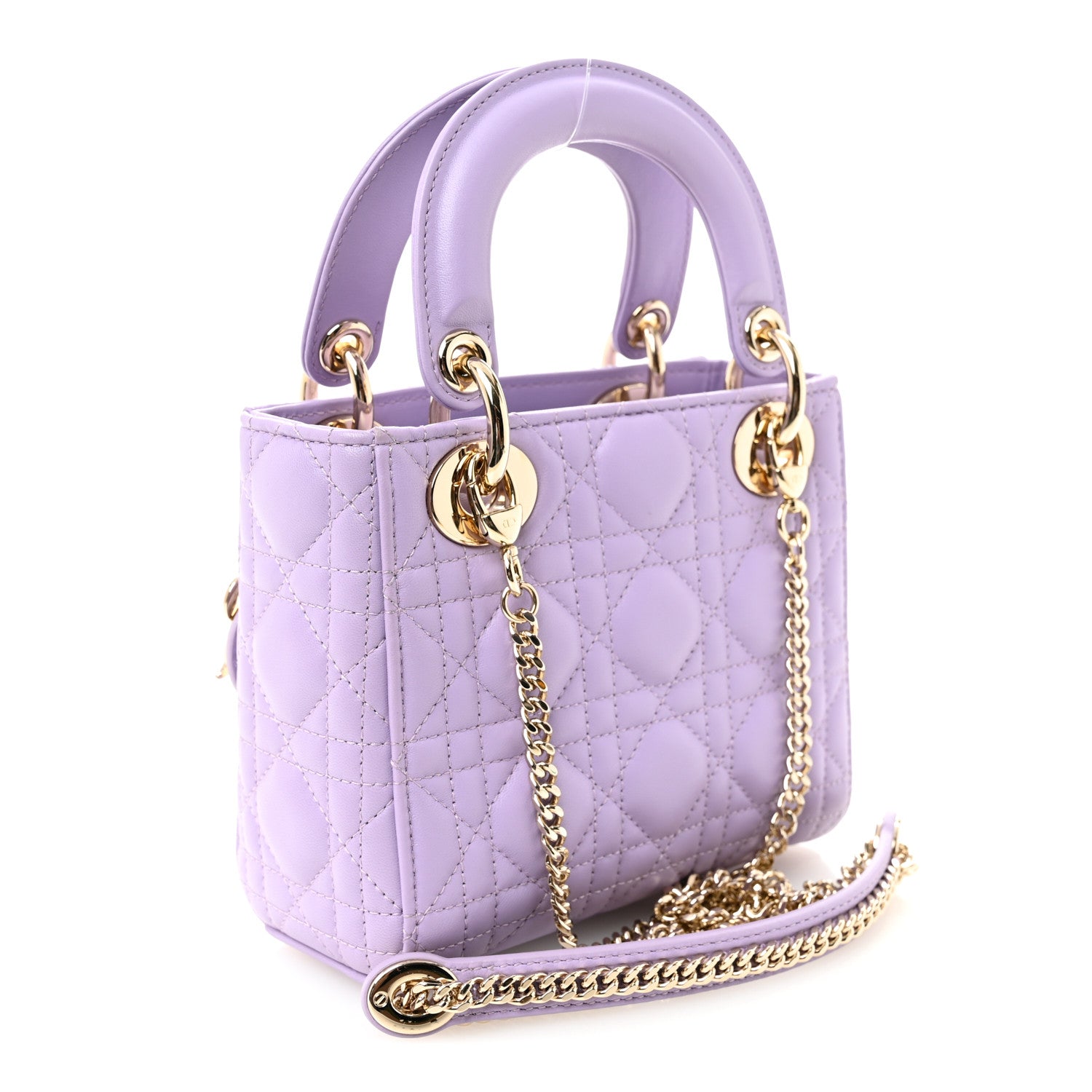 Christian Dior Lambskin Cannage Mini Lady Dior Lilac 1886573