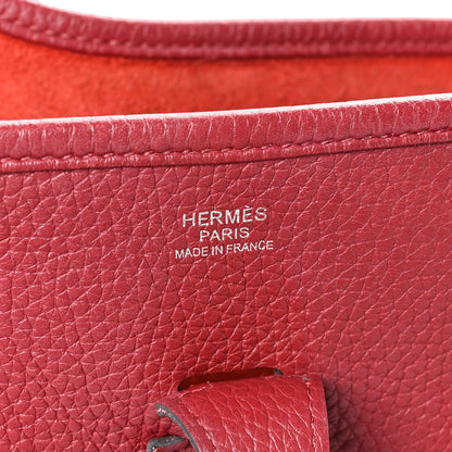 Hermes Taurillon Clemence Evelyne III PM Rouge Grenat 6 of 10
