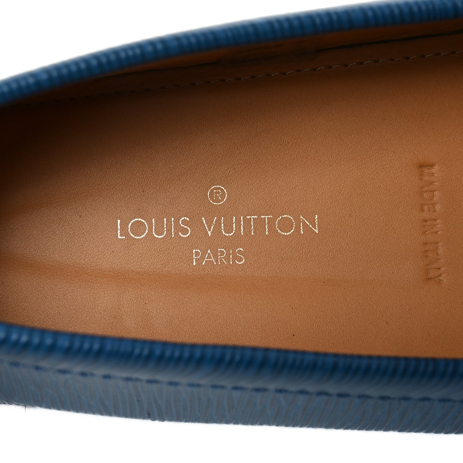 Louis Vuitton Epi Mens Hockenheim Moccasin Loafers 9 Cyan 1799714