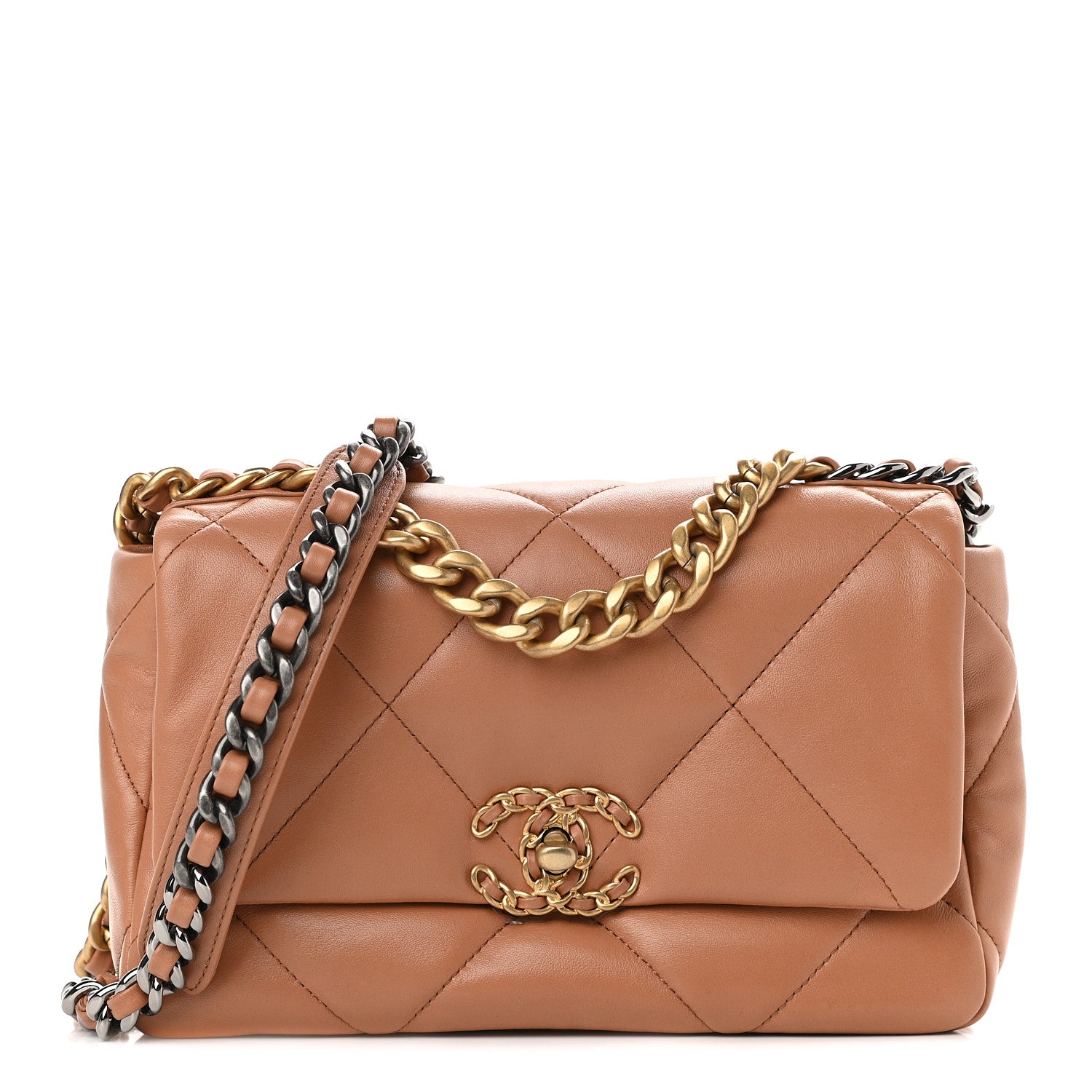 Chanel Lambskin Quilted Medium Chanel 19 Flap Brown 1 of 9