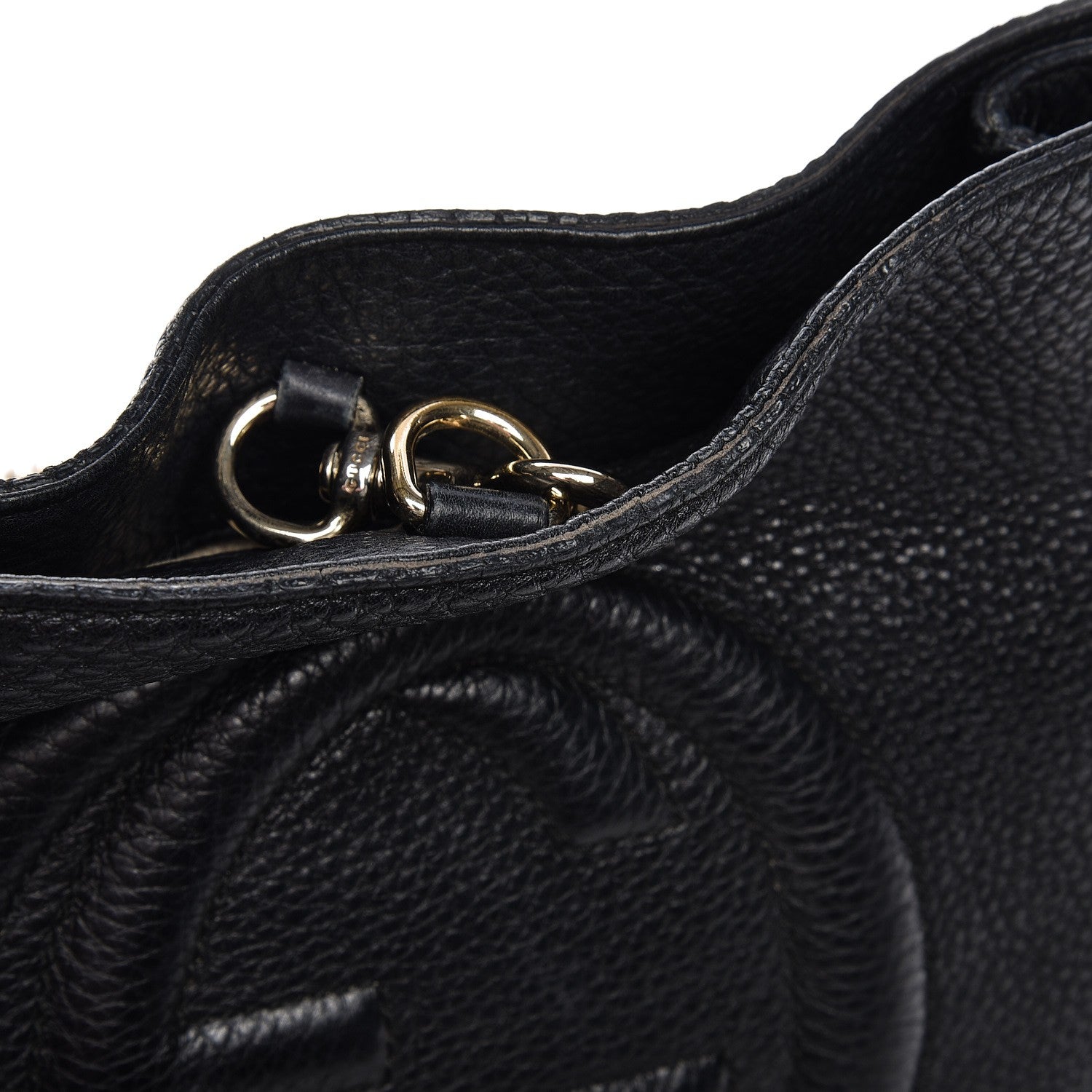Gucci Pebbled Calfskin Medium Soho Chain Shoulder Bag Black 15 of 16