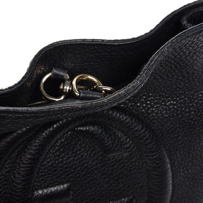 Gucci Pebbled Calfskin Medium Soho Chain Shoulder Bag Black 15 of 16
