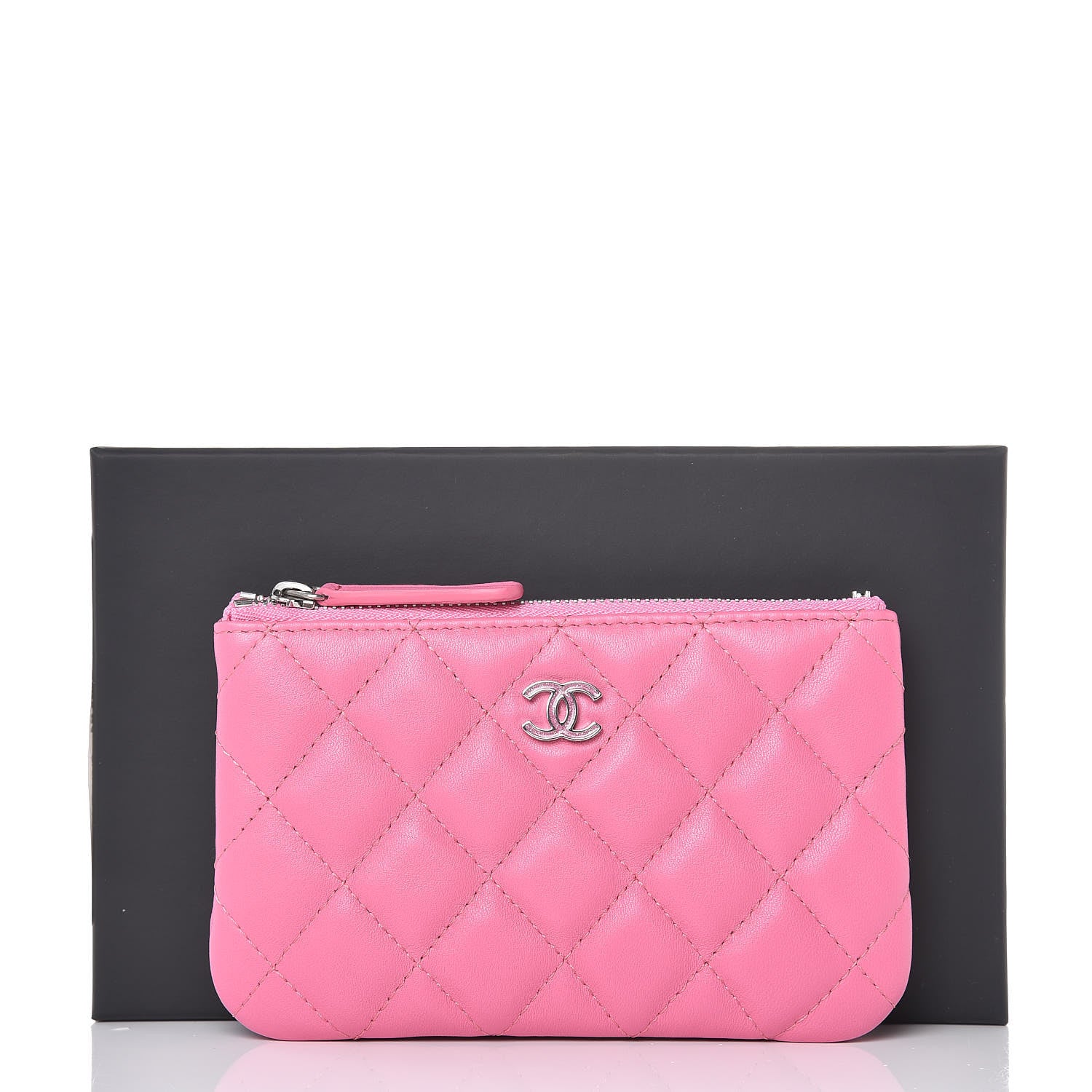 Chanel Lambskin Quilted Small Cosmetic Case Pink 8 of 8