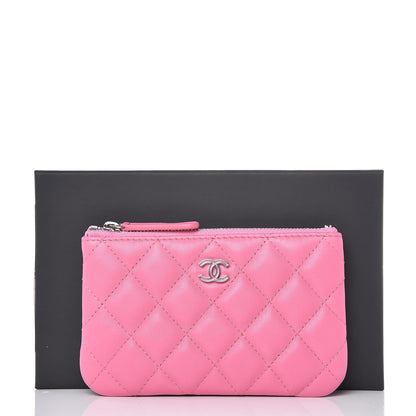 Chanel Lambskin Quilted Small Cosmetic Case Pink 8 of 8