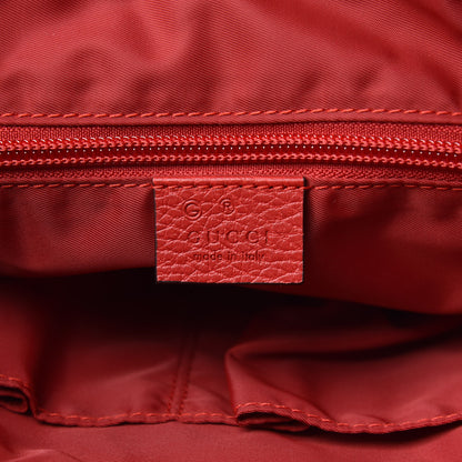 Gucci Nylon Monogram Dollar Calfskin Medium Vertical Tote Vibrant Red 6 of 10