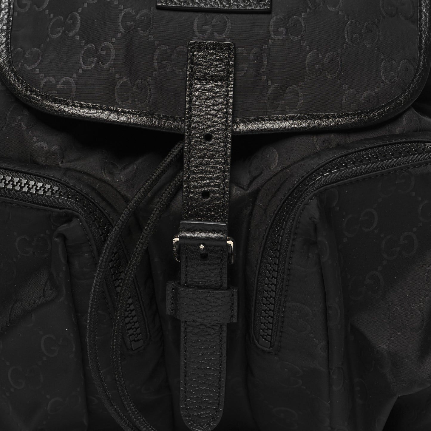 Nylon Monogram Medium Light Single Buckle Backpack Black