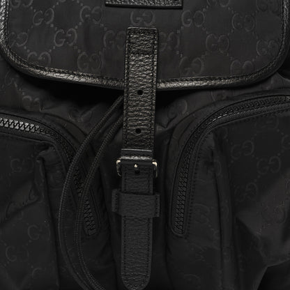 Gucci Nylon Monogram Medium Light Single Buckle Backpack Black 8 of 10