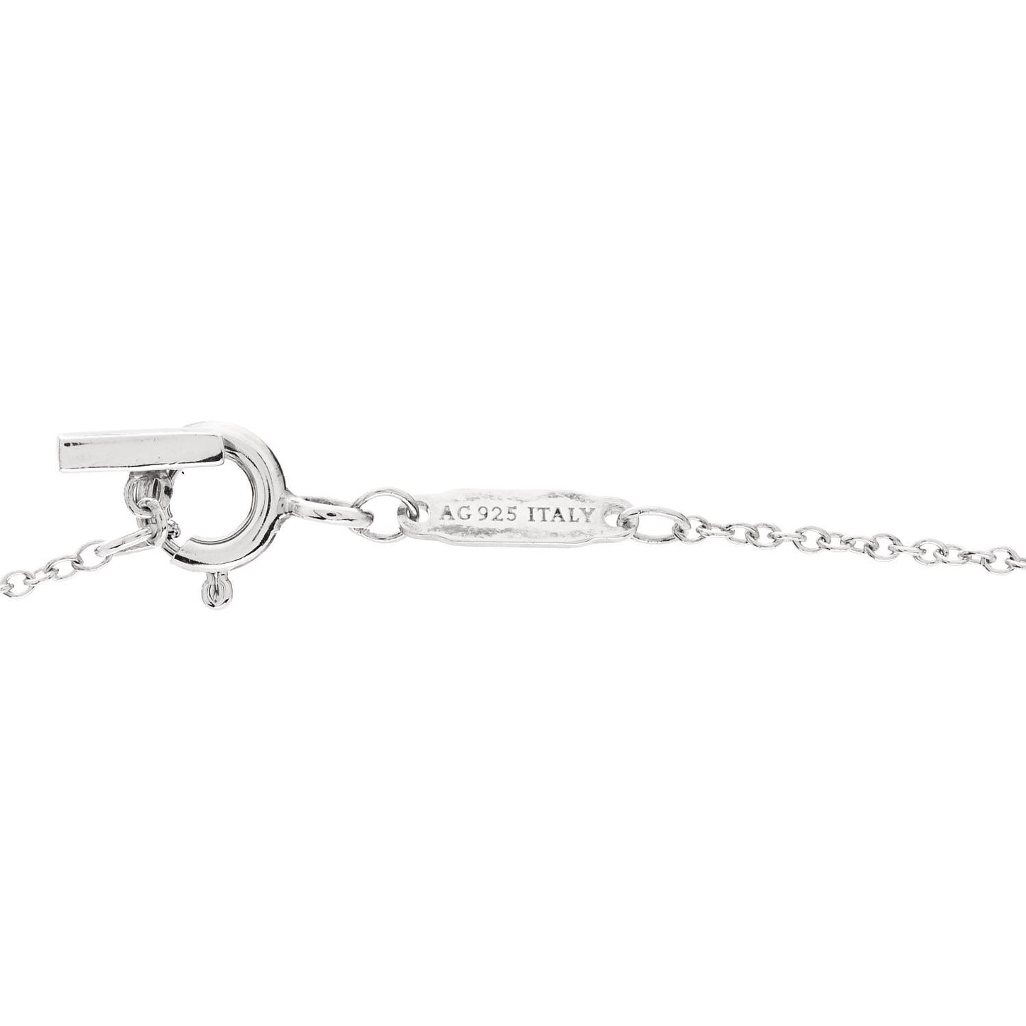 Sterling Silver Large T Smile Pendant Necklace