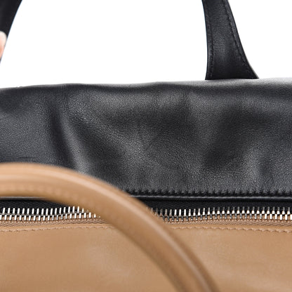 Chanel Calfskin Quilted Feather Weight Bowling Bag Black Beige 15 of 15