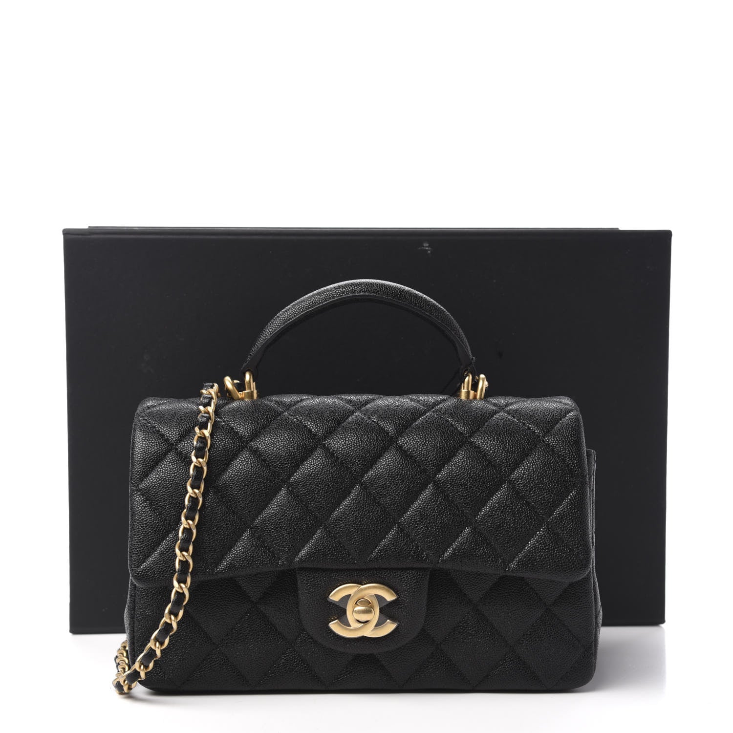 Chanel Caviar Quilted Mini Top Handle Rectangular Flap Black 11 of 11