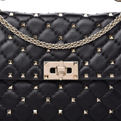 Valentino Garavani Lambskin Medium Rockstud Spike Shoulder Bag Black 9 of 9