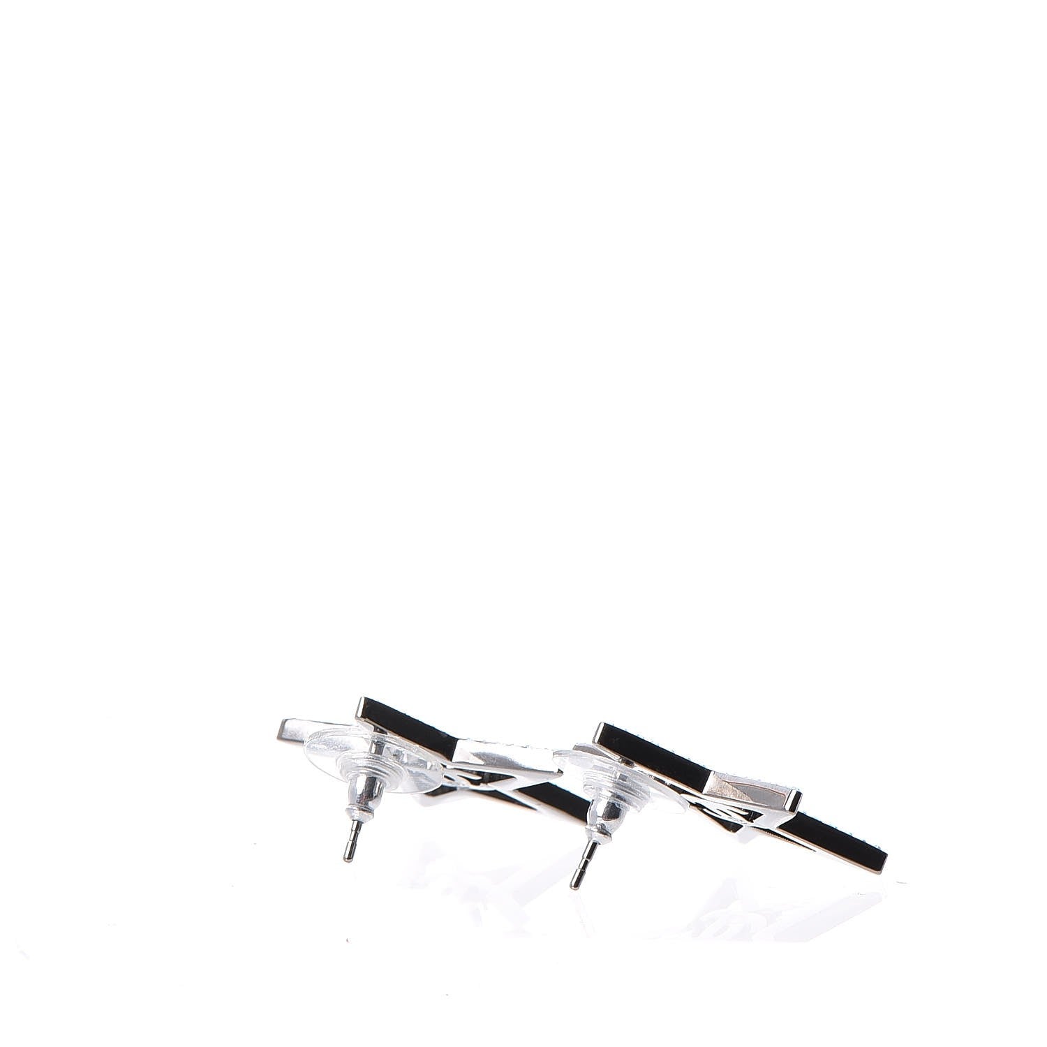 Chanel Ruthenium Crystal Star CC Earrings Iridescent Pink 3 of 6