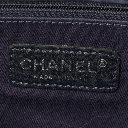 Chanel Iridescent Calfskin Quilted Large New Bubble Flap Navy 6 of 11