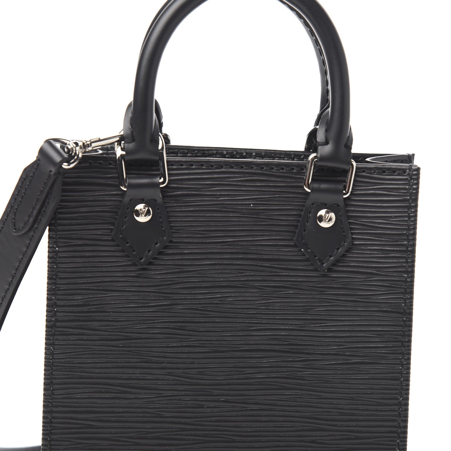 Louis Vuitton Epi Petit Sac Plat Black 8 of 9